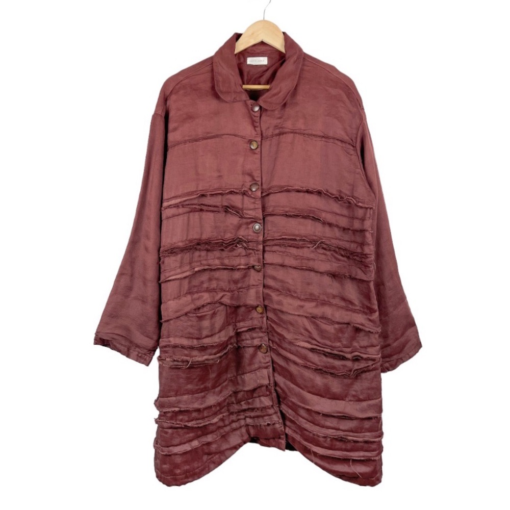 Krista Larson Lagenlook Tiered Heavy Jacket One Size - Picture 3 of 12